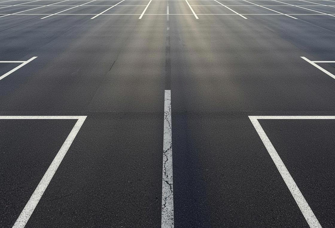 Parking lot striping at a commercial property